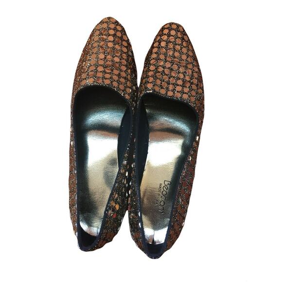 BEACON USA Comfort Monaco Gold Sequin Flat Pointy Shoes Flats 7.5 - Picture 5 of 5